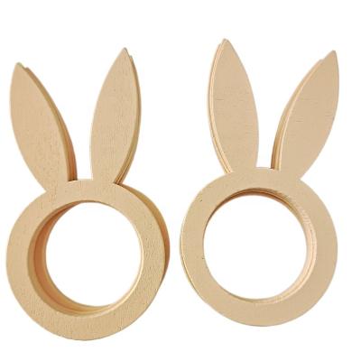 China Europe Hotel Hotel Decor Easter Bunny Napkin Rings Creative Wood Napkin Holder Crafts for sale