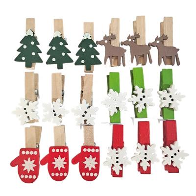 China Mini Paper Clip Clothespins Colorful Wooden Christmas Dress Clip Europe Photo Hanging Clips Clips for sale