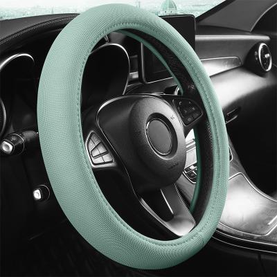 China Universal Custom 3D Eco-friendly Mesh Car Steering Wheel Covers Shape Genuine Breathable Steering Wheel Cover for sale