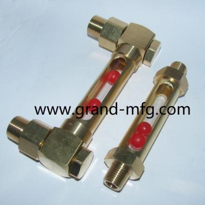 China Metric thread M12,M16,M18 brass oil level gauge for hydraulic oil containers,male thread connection for sale