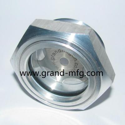 China Metric thread M42X1.5 M42X2 reducer aluminum Oil level indicator sight glass custom available for sale