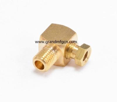 China Custom PPL Brass CNC Machined parts 1/4 inch brass elbow connector malexfemale NPT BSP Metric thread for sale