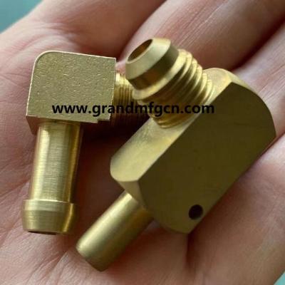 China custom precision brass machined parts quality brass turned parts elbow thread connectors brass fittings for sale