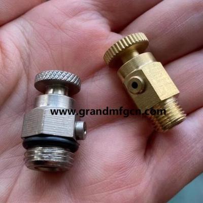 China NPT thread radiator vent plugs custom precision brass machined parts quality brass turned parts elbow thread connectors for sale