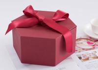 China Hexagon Custom Printed Gift Boxes Size 24.5 * 21.3 * 10.5cm With Ribbon for sale