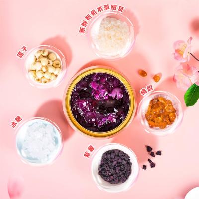 China Chinees Instant Purple Zoete Aardappel Perzikgum Tremella Soep Zoet En Glutig 168g Te koop