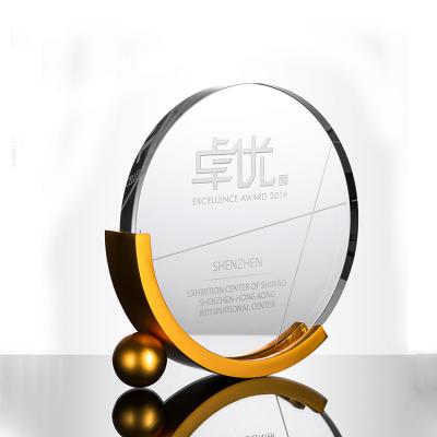 China Europe Customized Creative Crystal Trophy Medal Customized Employee Metal Trophy Excellent Authorization Plate for sale