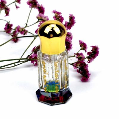 China Attar Global Hot Sales 3ml 6ml 12ml Octagon Golden Logo Empty Crystal Glass Bottle Refillable Perfume Essential Oil Bottle for sale