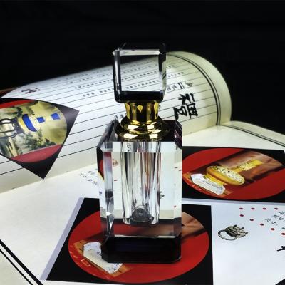 China Personal Care 3ml 12ml Square Transparent Essential Oil Bottle Crystal Glass Perfume Bottle Can Be Filled Perfume Travel Cosmetic Bottle for sale