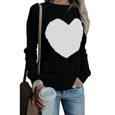 China High Quality Ladies Knit Winter Fall Anti-wrinkle 2021 Plus Size Women Love Roses Sweaters for sale