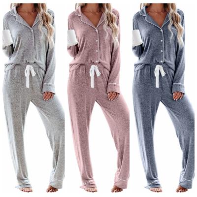 China Sleepy Noise 2021 Ultra-soft QUICK-DRY Button Down 2 Piece Pajamas Women's Sleepwear for sale