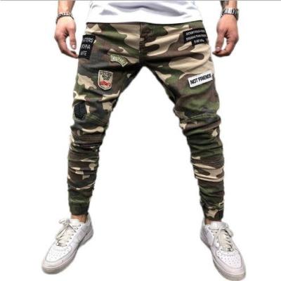 China Wholesale New X-Mier 2022 Elastic Foot Mouth QUICK DRY Stylish Hip Hop Jeans Men Stretch Slim Cargo Camouflage Pants Denim Plus Size Mens Jeans for sale