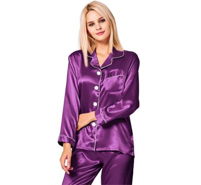 China X-Mier QUICK DRY Wholesale Supplier of Amazon Satin Silk Pajamas Set Button Down Loungewear Sleepwear For Women for sale