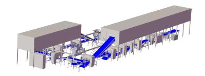 China LFC Full Auto Croissant Lijn met Laminatie Lijn, Croissant Make-up Lijn en 2 sets van Auto Freezers Te koop