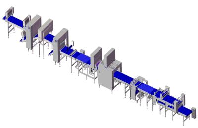 China Auto Freezing Croissant Production Line With 8 Nozzles Depositor 304 Stainless Steel for sale