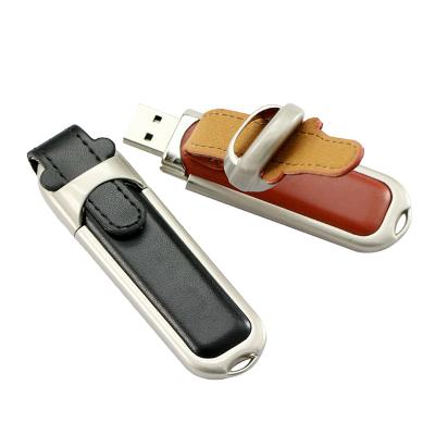 China Leather Flash Memory Stick USB Drive U Disk Rectangle Portable Gift Pendrive 4GB 8GB 16GB 32GB 64GB 128GB 256GB for sale