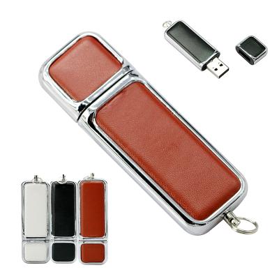 China Business leather gift leather pendrive with keychain 1gb 2gb 4gb 8gb 16gb 32gb 64gb 128gb USB flash drive for sale