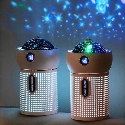 China Portable Starry Sky Air Humidifier Star Lamp Projection Free Rotation Mini Humidifier Ultrasonic Mist Maker For Children for sale