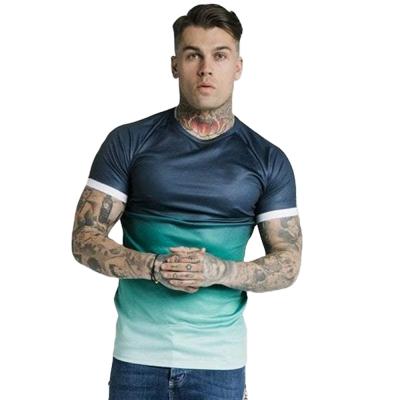 China New Arrival QUICK DRY Dip Dye T-shirt Stripe Edge Fade Custom Printing T-shirt T Shirt For Men for sale