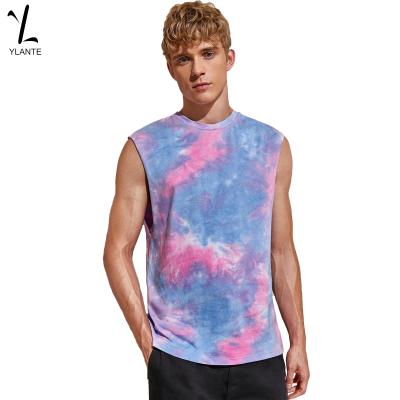 China New Design Tie Dye Tank Tops Men Summer Cotton Leisure Tank Tops Breathable Vacation Casual Vest 100% Superior Custom for sale