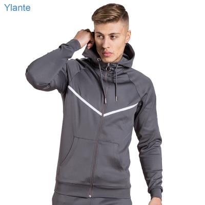 China Custom Logo Men's Anti-Wrinkle Custom Logo Hoodie Men's High Quality Polyester Zipper Hoodie Workout Sports Wear for sale