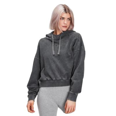 China Anti-pilling 2021 hot sale washed high street heavy track hoodies drop shoulder hoodie women cotton hoodie top sweatshirt wear for sale