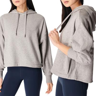 China New Design 2022 OEM ODM Anti-Wrinkle Cotton Anti-Wrinkle 2022 Solid Color Long Sleeve Loose Oversized Spring Logo Women Hoodie Printing Custom Pullover for sale