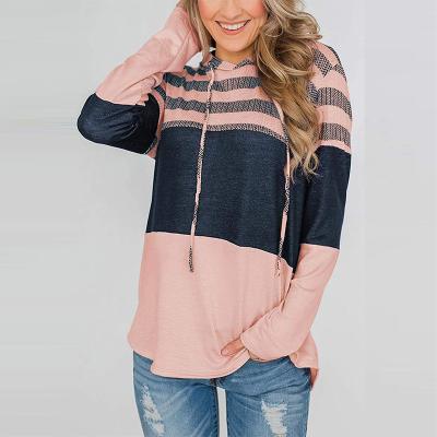 China Hotsale fashion stripe pullover long sleeve corset women's casual Anti-wrinkle cotton Anti-wrinkle polyester hoodies for sale