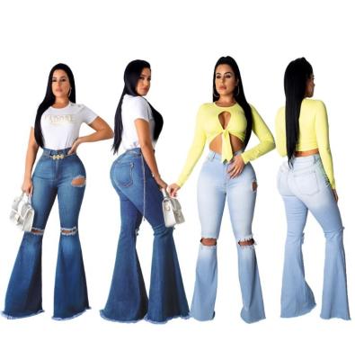 China 2020 New Blue Plus Size Women Plus Size Ripped Skinny Rocket Jeans Plus Size Jeans for sale