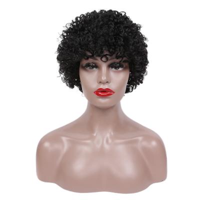 中国 Wholesale Kinky Curly Hair 100% Curly Wigs With Bangs Human Virgin Hair 販売のため