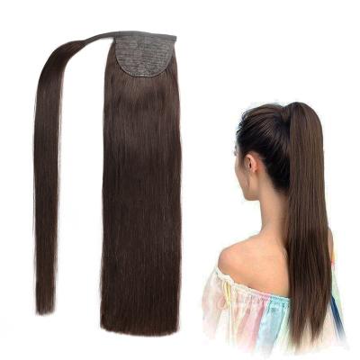 China Afro Silky Straight Hot Wave Product Long Wrap Around Clip In Drawstring Ponytail Real Hair Pieces, 100% Hair Extensions Ponytails for sale