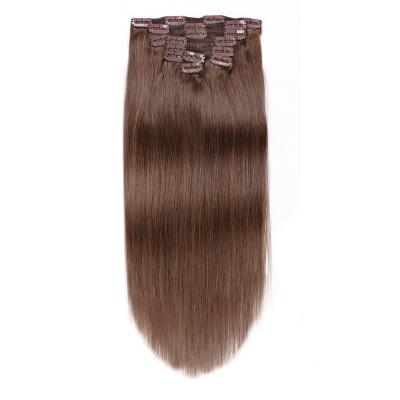 China Factory Price Body Wave Double Haired 100% Virgin Hair Full Head Colored Remy Clip In Hair Triple Weft Extension for sale