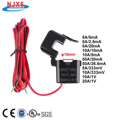 China Current Miniature Split Core Current Transformer AC Split Core CTs Sensor OPCT10AL-5A/5mA 5A/2.5mA 50A 20MA High Frequency Transformer for sale