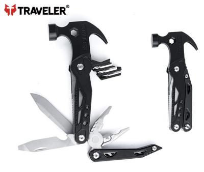 China Multifunctional Multitool Pocket Clip Father's Day Husband Boyfriend Mini Stainless Steel Hammer Camping Multitool for sale