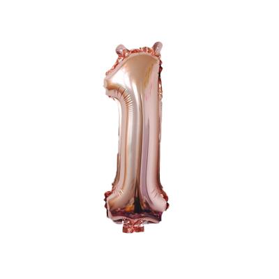 China Advertising Toy 16 Inch Number Balloon Number Foil Balloons Supplies Rose Gold Beautiful Romantic Decoration for sale