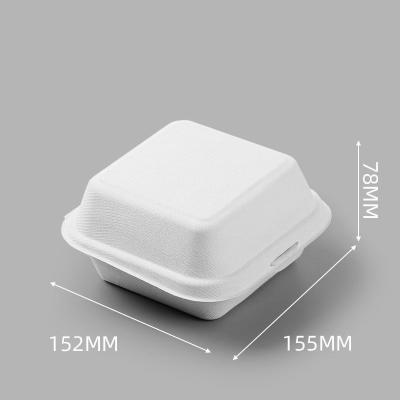 China 155mm Eco Friendly Square Bagasse Lunch Box Food Container For Restaurant for sale