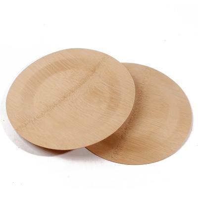 China Organic Disposable Round Bamboo Fiber Plates Tableware 23cm for sale