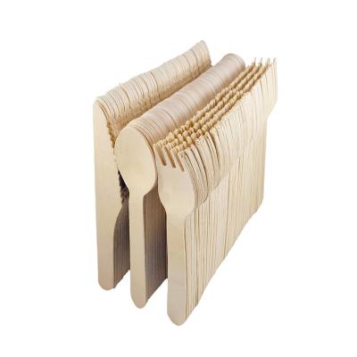 China Premium Biodegradable bamboo eco-friendly disposable cutlery customized nature wooden utensils for sale