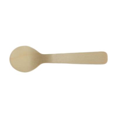 Chine Goûteur de cuillère de crème glacée de Mini Round Head Disposable Wooden 10cm | 3.9inch à vendre