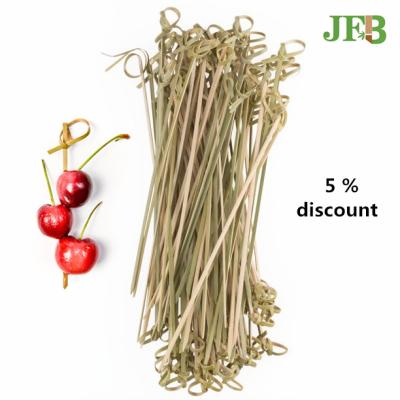 China Biodegradable Long Bamboo Knot Cocktail Sticks Picks 21cm For Party for sale