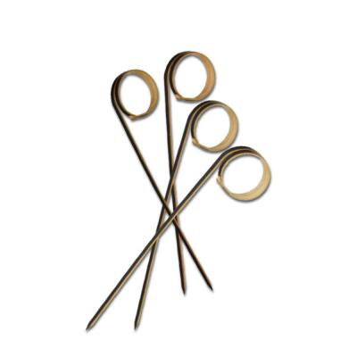 China Beschikbaar Zwart Ring Bamboo Cocktail Skewers Picks 12cm voor Voorgerecht Te koop