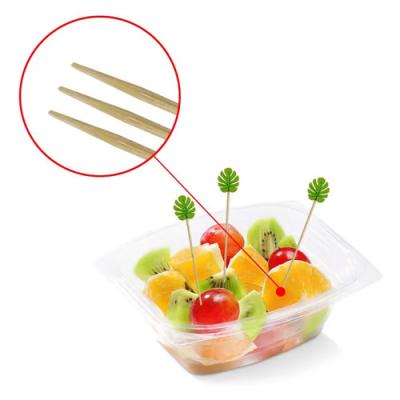 China 12cm Leaf Shape Disposable Bamboo Food Picks Wooden Kebab Skewer For Food for sale