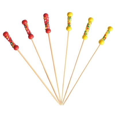 China 12cm Natural Bamboo Food Picks Skewers Toothpicks For Party Bar for sale