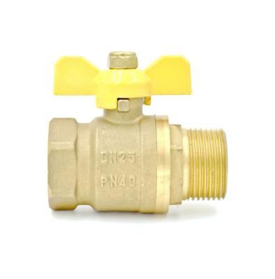 China Heating and cooling systems. Brass Water Tap Systems Runda DN25 Butterfly Handle Cw617 Copper Ball Valve For Water for sale