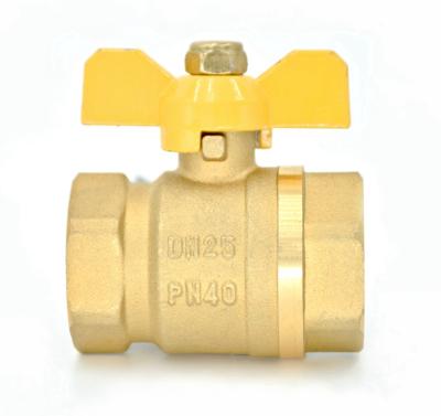 China Heating and cooling systems. High Quality Water Tap Water Systems Runda DN25 Female To Male Brass Ball Valve With Yellow Butterfly Handle for sale