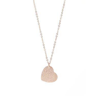 China Environmental Friendly Stainless Steel Rose Gold Heart Plate Pendant Necklace for sale