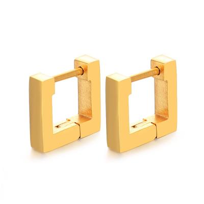 China Fashionable Wholesale Custom Clasp Square Earring Men and Women Stainless Steel Stud Earrings for sale