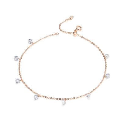 China 2021 New CLASSIC Spring Product Rose Gold Plating Crystal Charm Anklet for sale