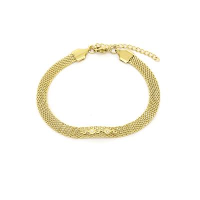 China 2020 New Product Gold Plating Stainless Steel Soft CLASSIC Charm Mesh Bracelet for sale