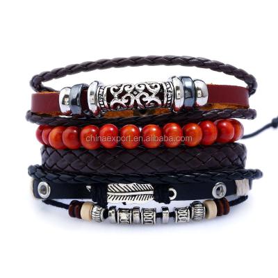 China FASHIONABLE Charms Leather Male Man Pulseras Mujer Handmade Bracelets Beads Bracelet for sale